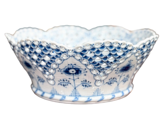 Royal Copenhagen Blue Full Lace Fluted Fruit Bowl